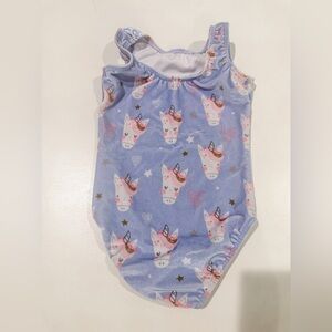 Destira velvet gymnastics leotard, unicorn pattern, size XXS